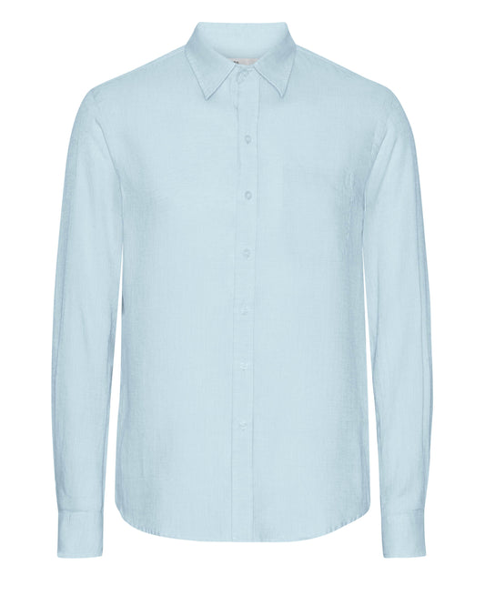 Colorful Standard Mens Long Sleeve Linen Shirt - Polar Blue