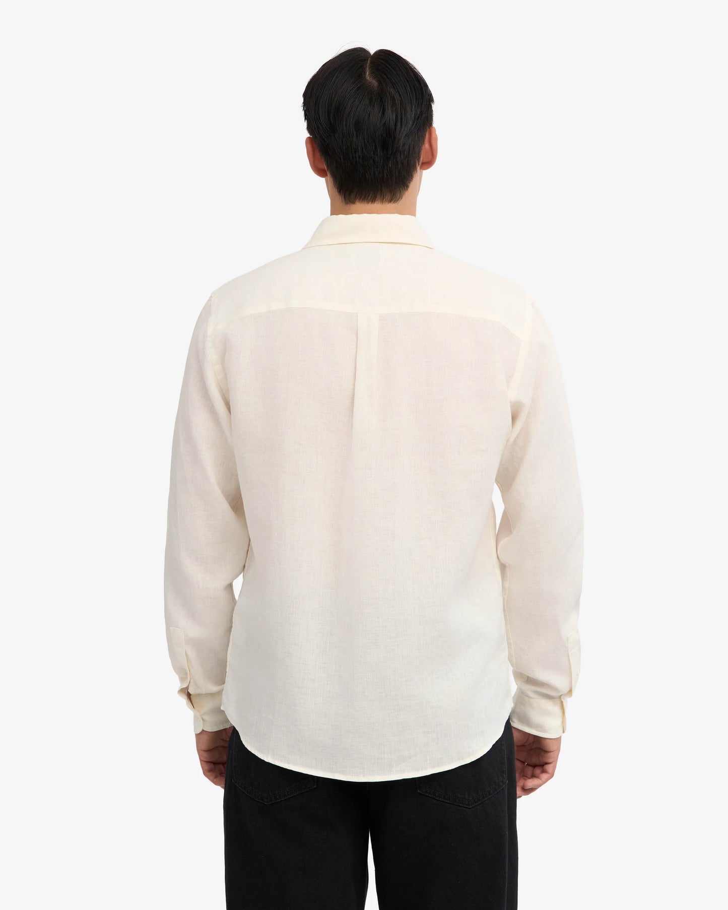Colorful Standard Mens Long Sleeve Linen Shirt - Ivory White