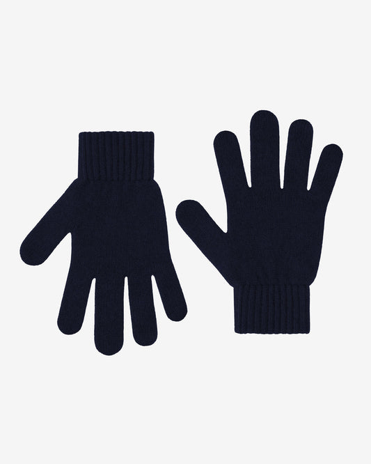 Colorful Standard Mens Merino Wool Gloves - Navy Blue
