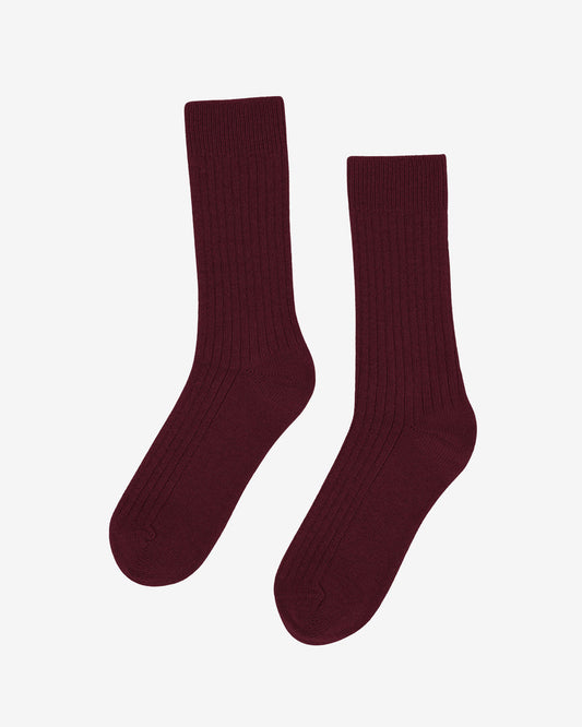 Colorful Standard Mens Merino Wool Blend Socks - Oxblood Red