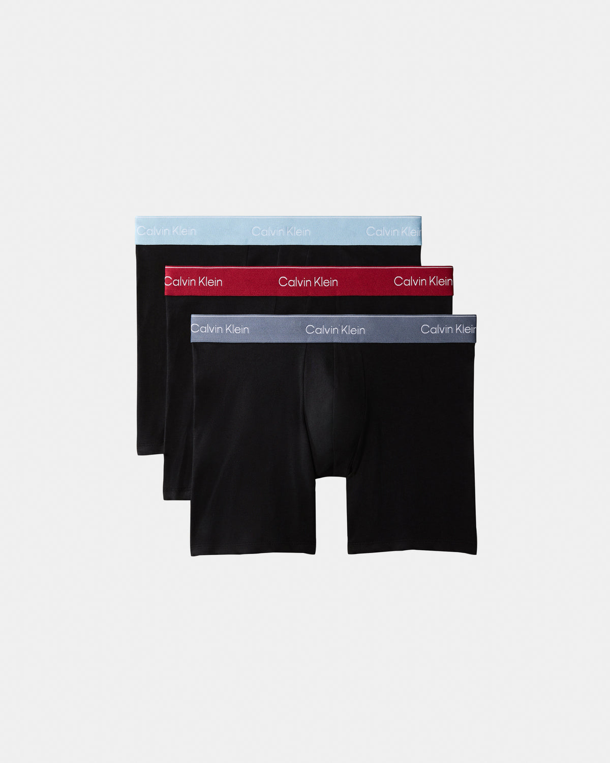 Calvin Klein 3 Pack Icon Cotton Stretch Mens Boxer Briefs - Black/Rio Red/Forget Me Not