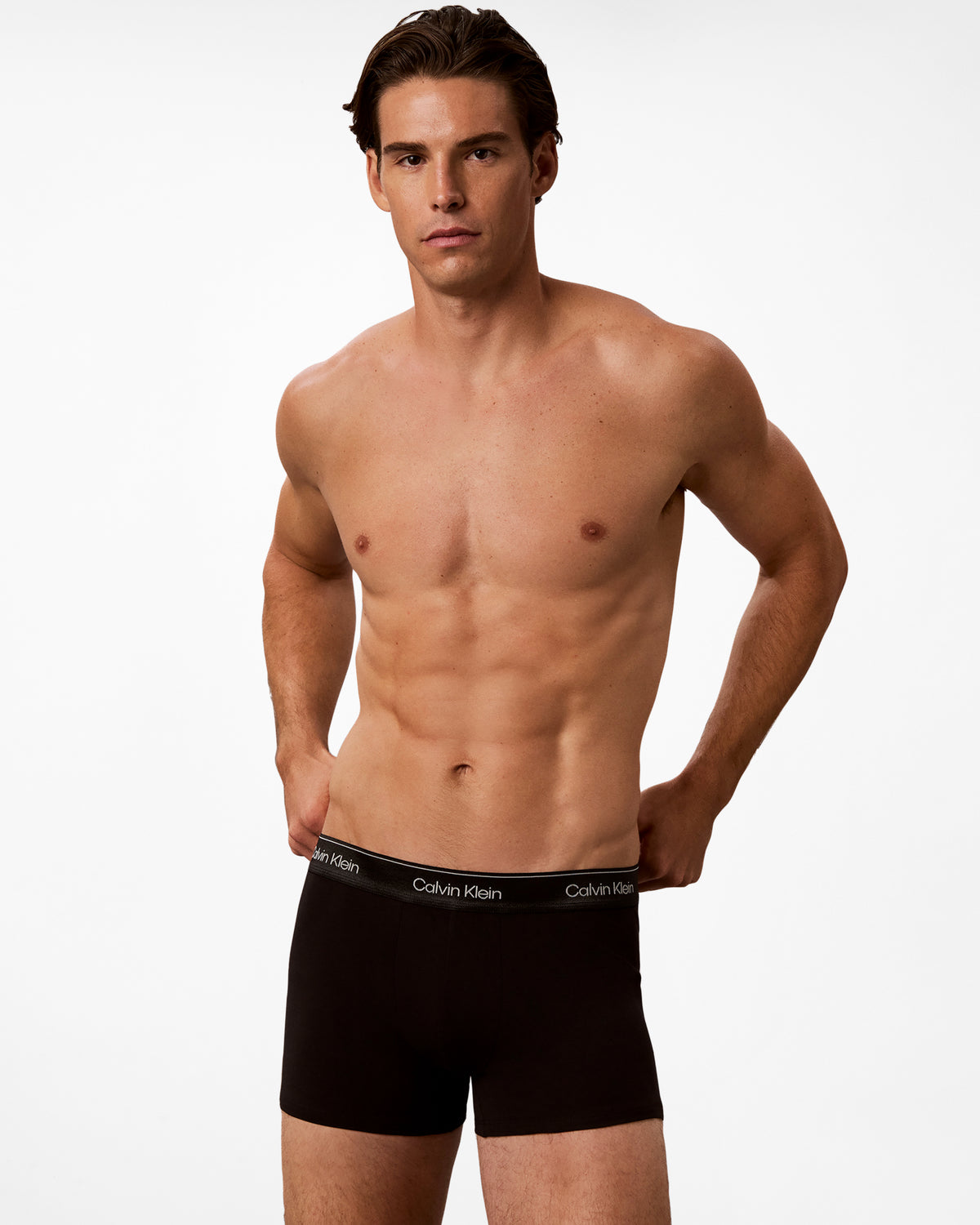 Calvin Klein 3-Pack Icon Cotton Stretch Mens Trunks - Black/Goji Berry/Black