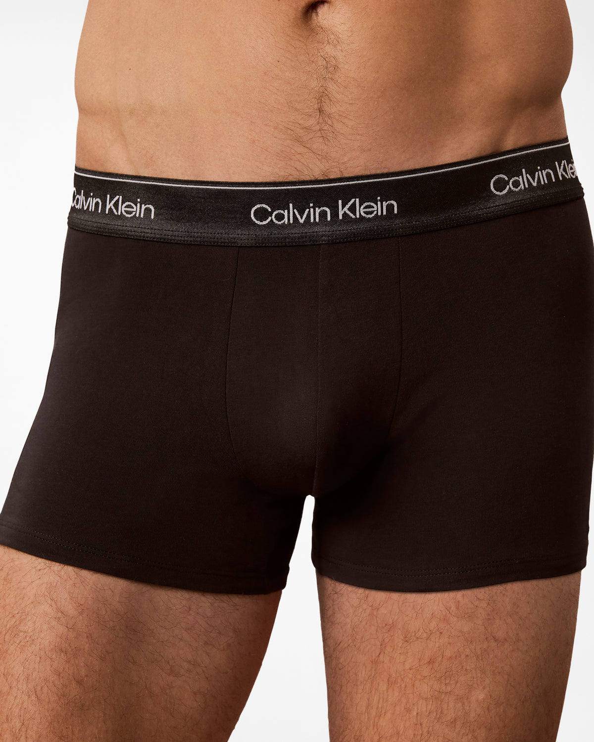 Calvin Klein 3-Pack Icon Cotton Stretch Mens Trunks - Black/Goji Berry/Black