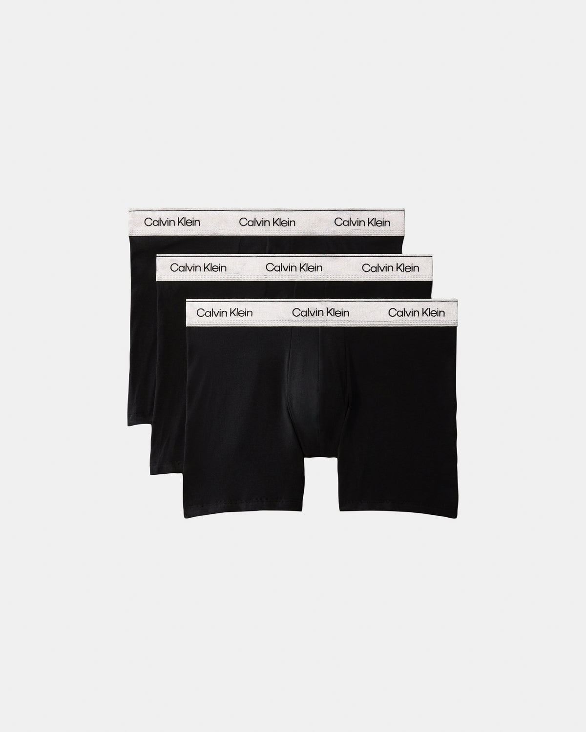 Calvin Klein 3 Pack Icon Cotton Stretch Mens Boxer Briefs - Black/Silver Haze