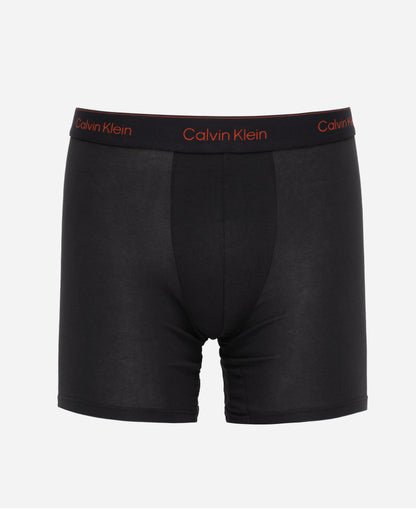 individual studio shot of Calvin Klein from 3 Pack Icon Cotton Stretch Mens Boxer Briefs in Black with Currie logo