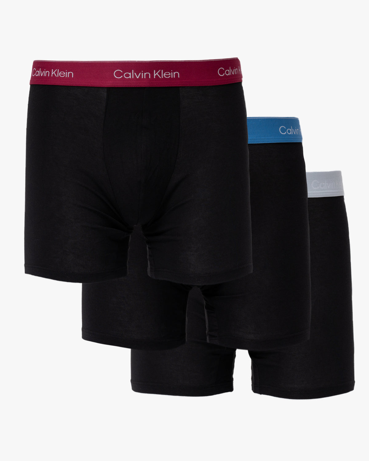 Calvin Klein 3 Pack Mens Boxer Briefs - Black Bodies W/ Poseidon Blue/Plein