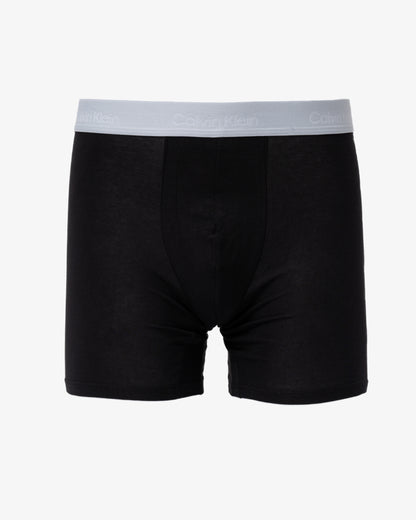 Calvin Klein 3 Pack Mens Boxer Briefs - Black Bodies W/ Poseidon Blue/Plein