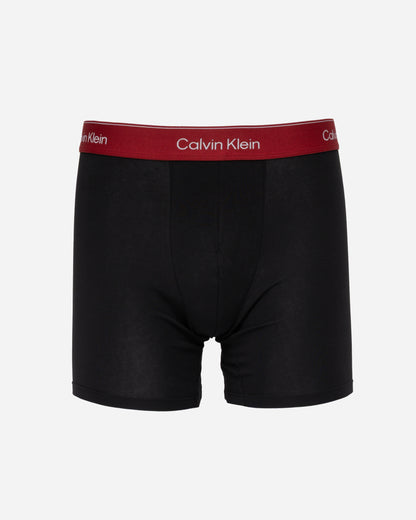 Calvin Klein 3 Pack Icon Cotton Stretch Mens Boxer Briefs - Black Bodies w/ Fall Berry/Frozen F