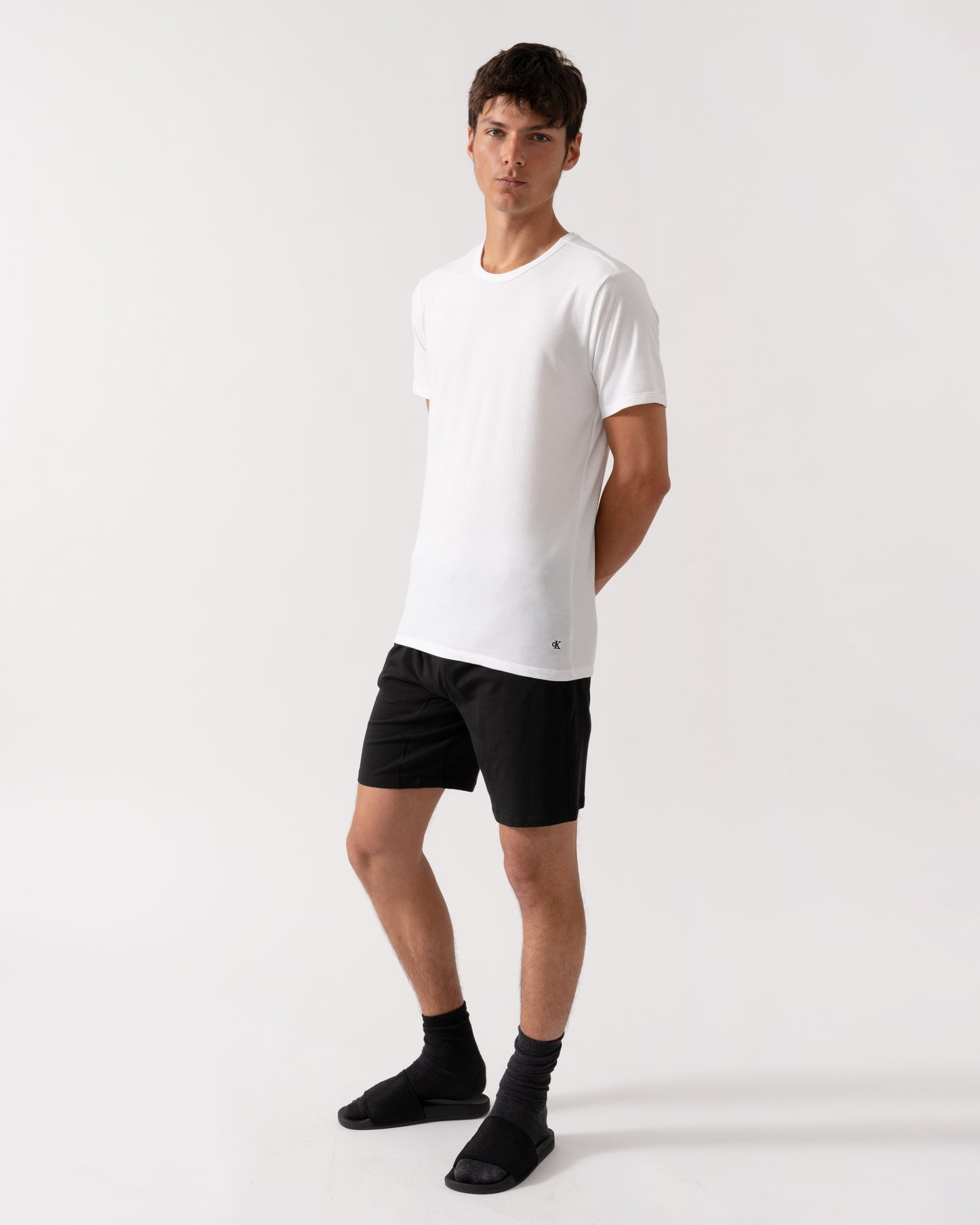 Calvin Klein Short Sleeve 3 Pack Mens T Shirts - Black/Grey Heather/White