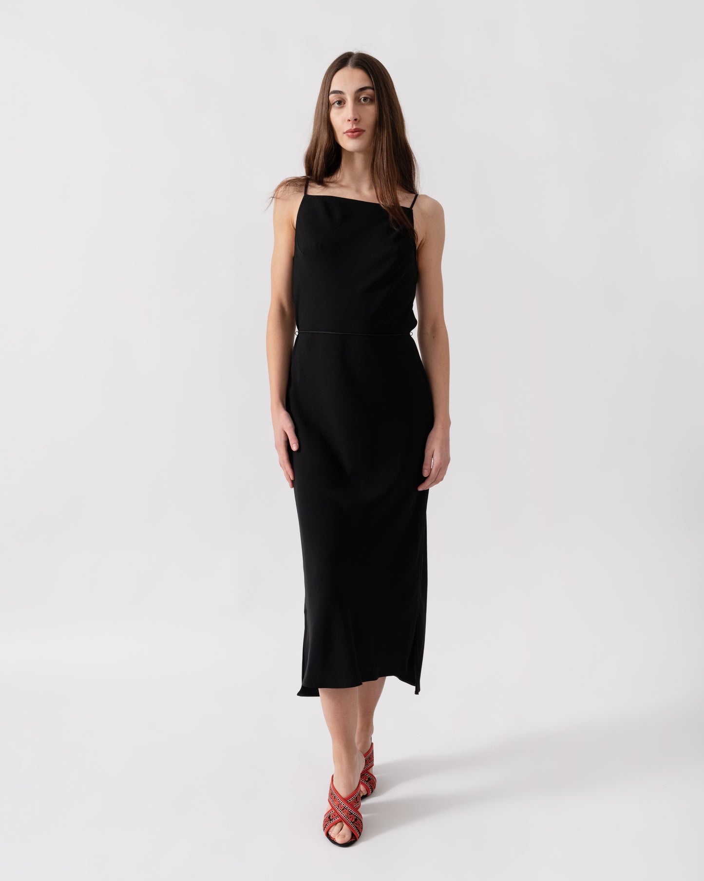 Calvin Klein Smooth Twill Cami NS Womens Dress - Perfect Black