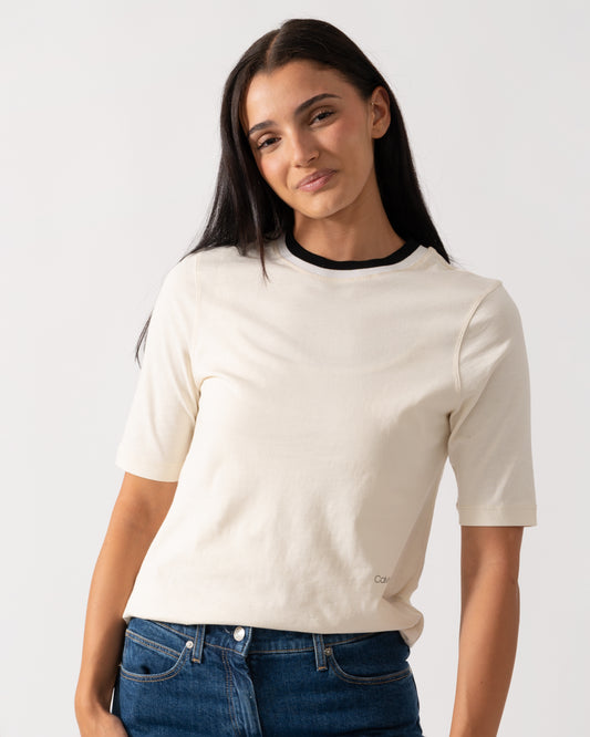 Calvin Klein Viscose Rib Detail Womens Tee
