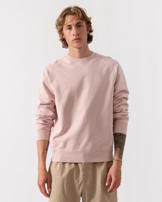Colorful Standard Mens Classic Organic Crew Neck Sweatshirt - Faded Pink | CHO | Designer Mens Sweatshirts