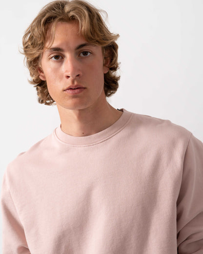 Colorful Standard Mens Classic Organic Crew Neck Sweatshirt - Faded Pink | CHO | Designer Mens Sweatshirts