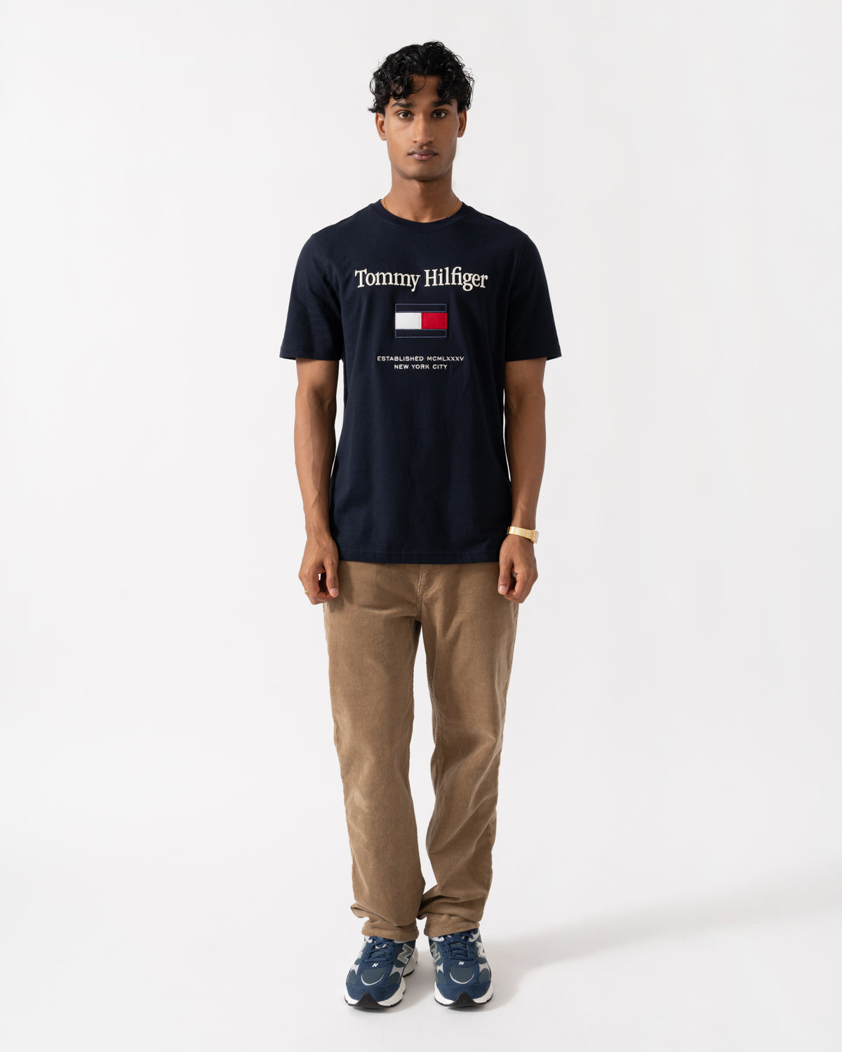 Tommy Hilfiger Embroidery Hilfiger Flag T-Shirt - Navy Blue