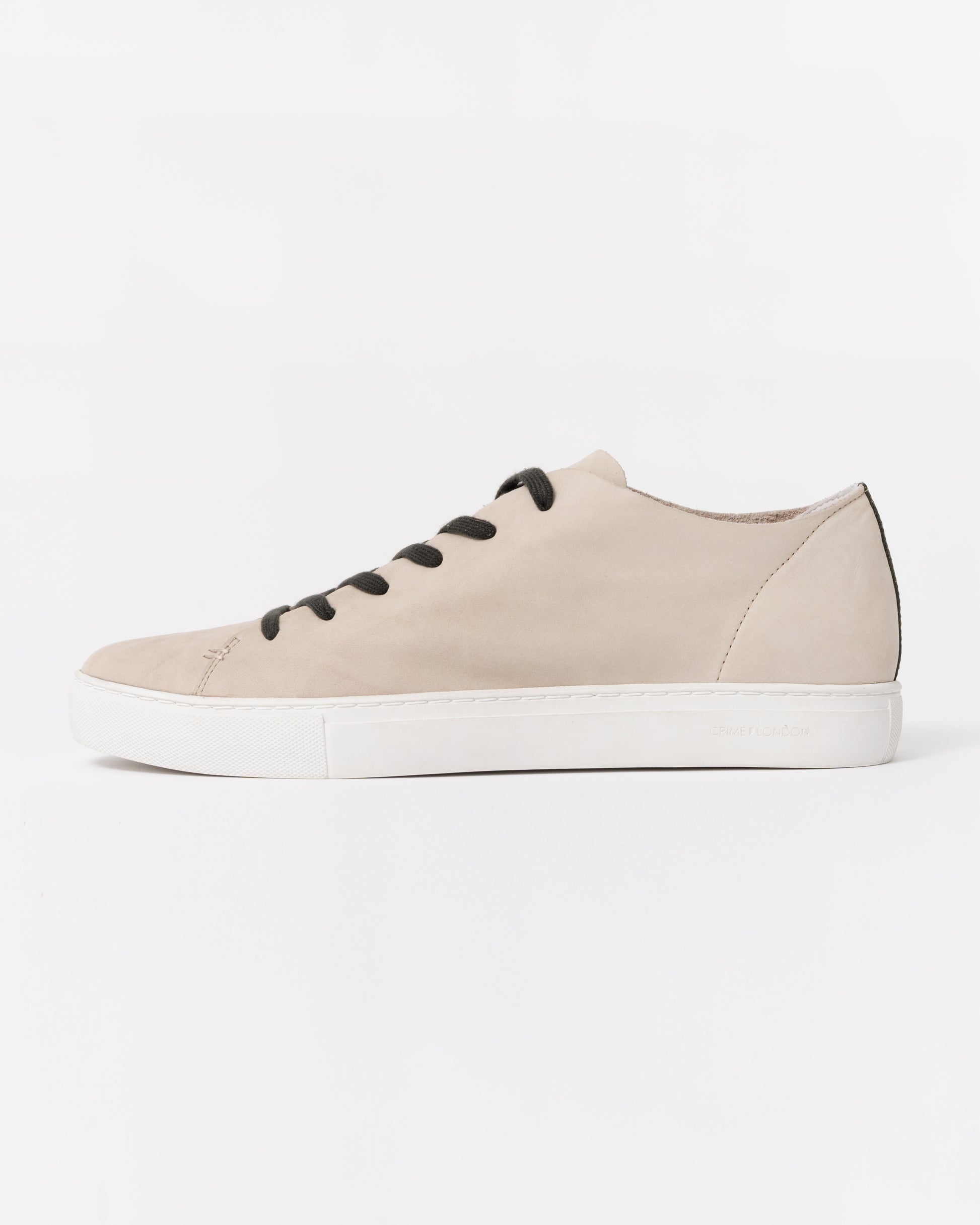 Crime London Raw Lo Mens Trainer in Suede Cream side