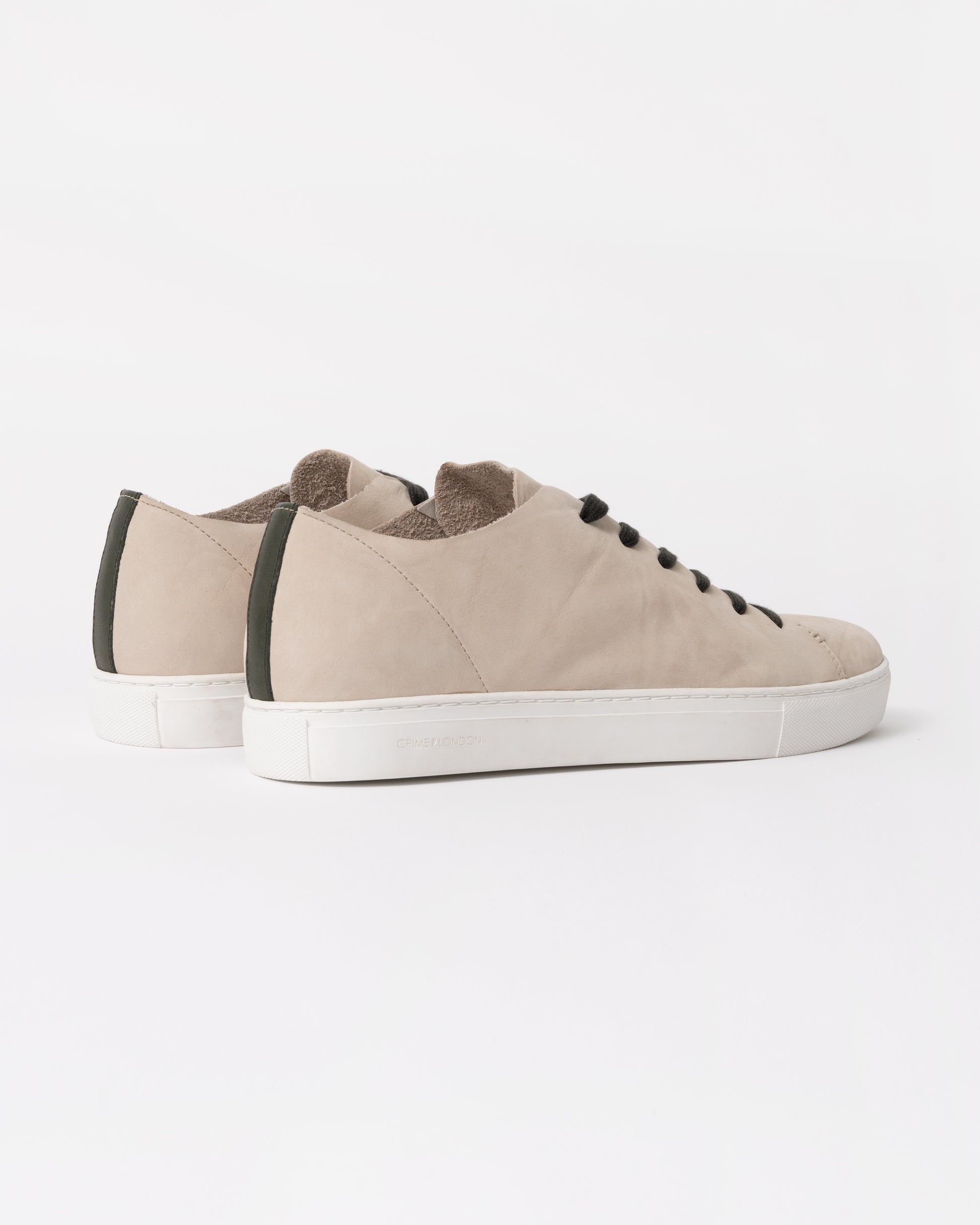 Crime London Raw Lo Mens Trainer in Suede Cream back