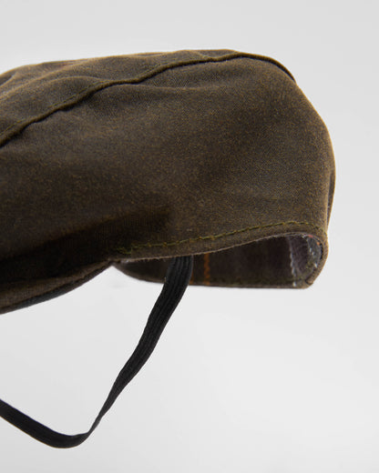 Barbour Dog Wax Flat Cap - Olive | CHO | Designer Dog Flat Cap