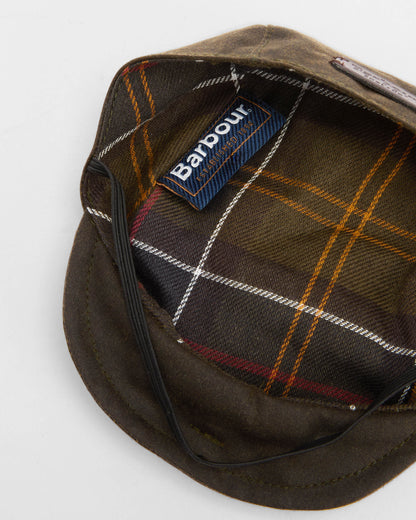 Barbour Dog Wax Flat Cap - Olive | CHO | Designer Dog Flat Cap
