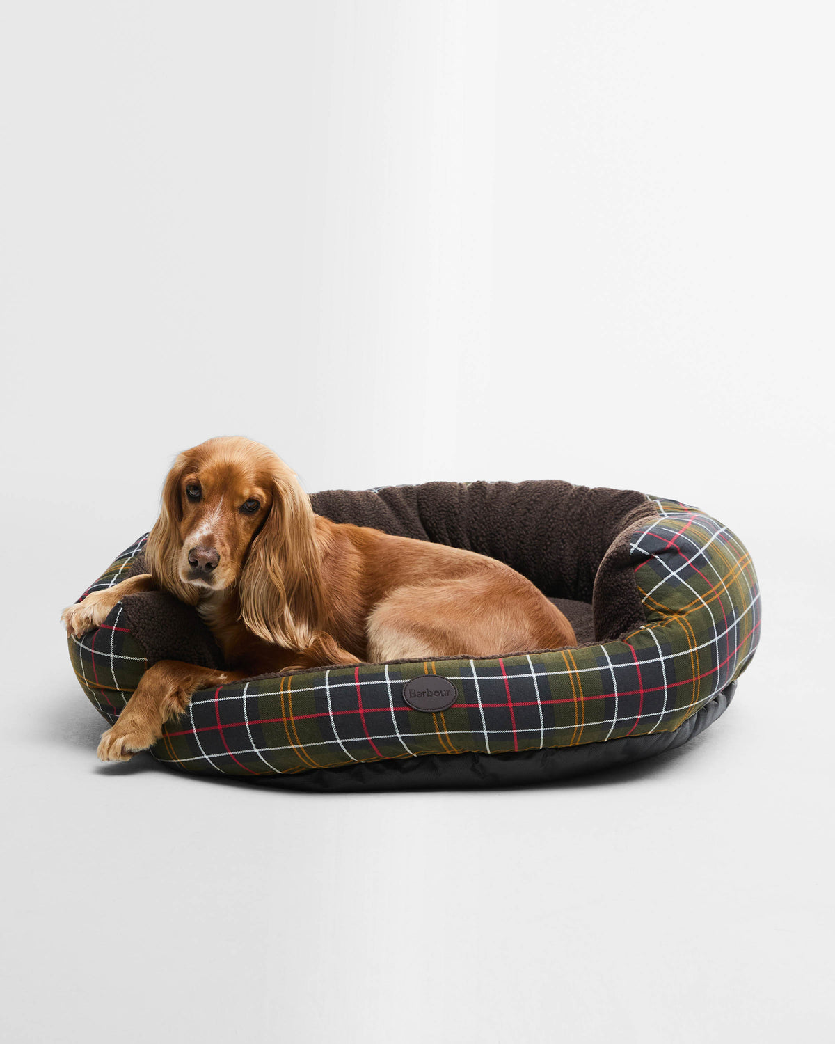 Barbour Dog Snuggle Bed 35" - Classic Tartan - CHO - Designer Unisex Pet Accessories