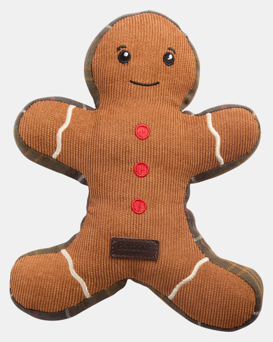 Barbour Dog Christmas Gingerbread Toy - Brown | CHO | Designer Dog Toys