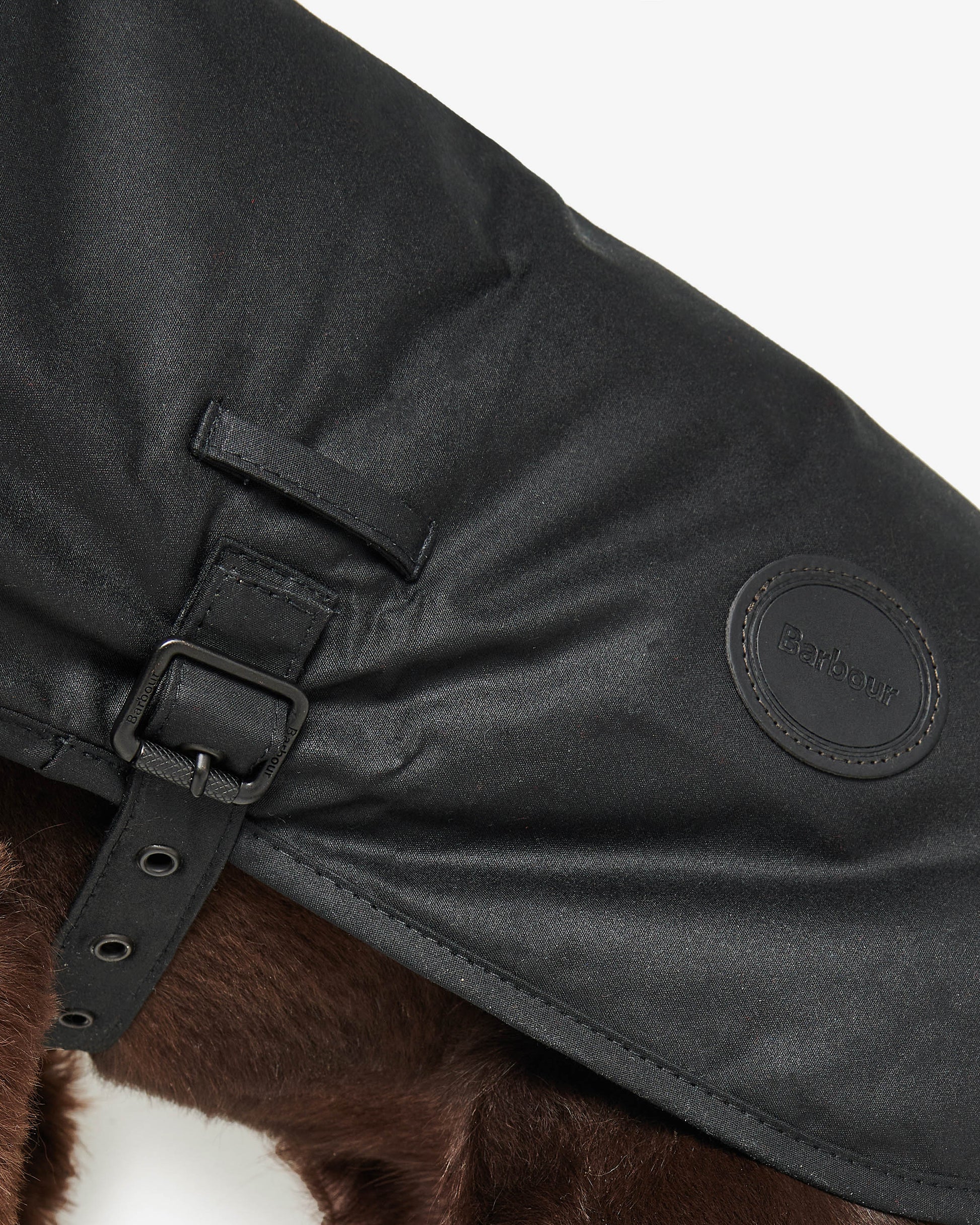 Barbour Sylkoil Wax Dog Coat - Black | CHO | Designer Dog Coats