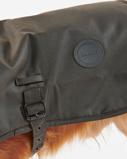 Barbour Wax Dog Coat - Olive | CHO | Designer Dog Coats
