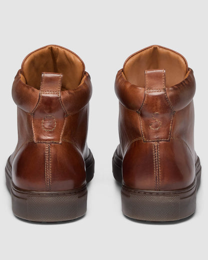 Oliver Sweeney Defeza Mens Calf Leather Retro Hi-Tops - Dark Tan