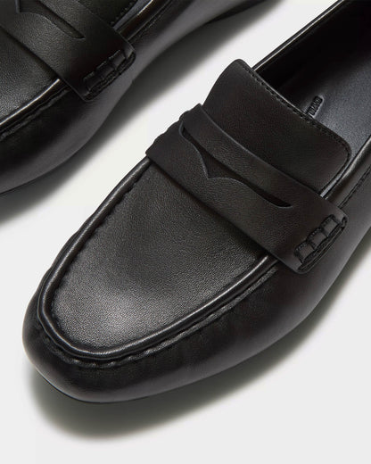FitFlop Delicato Womens Leather Loafers - All Black 090 | CHO | Designer Womens Loafers