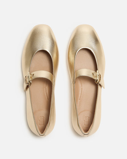 FitFlop Delicato Womens Leather Mary Jane Shoes - Platino 675 | CHO | Designer Womens Shoes