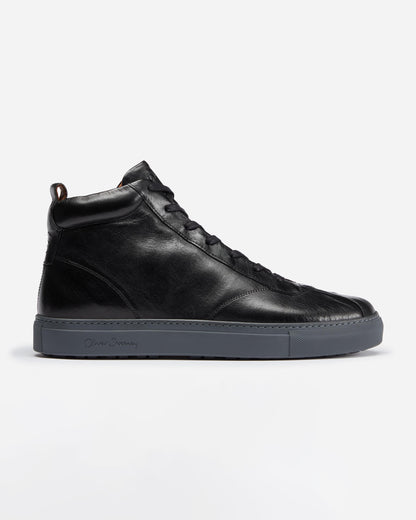 Oliver Sweeney Defeza Mens Calf Leather Retro Hi-Tops - Black