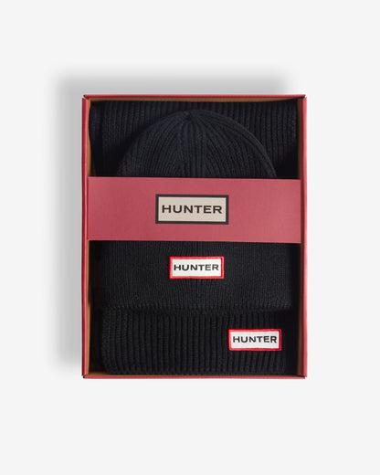 Hunter Unisex Ekko Hat, Scarf and Gloves Box Set - Black