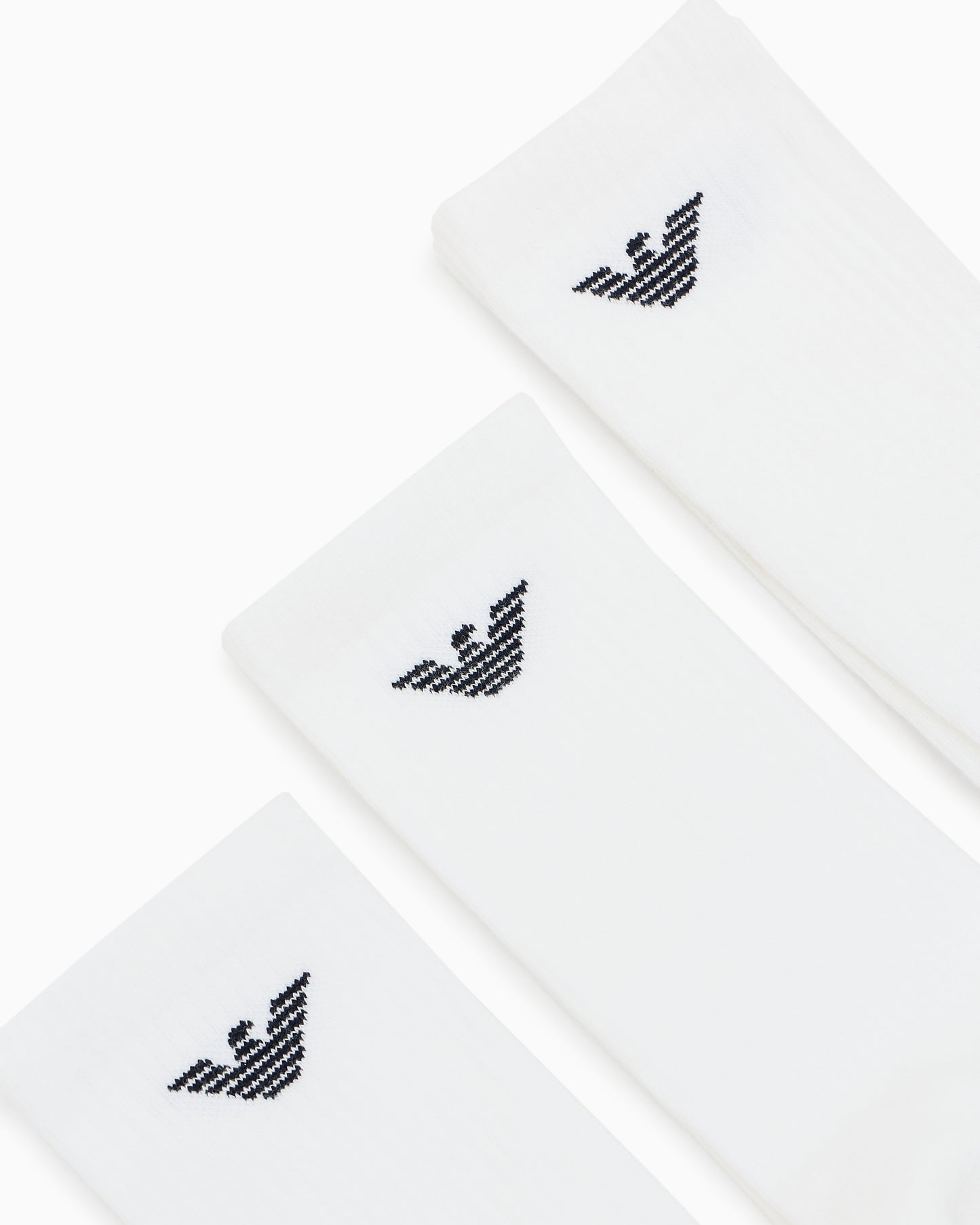Emporio Armani 3-Pack Mens Eagle Logo Socks - White/White/White