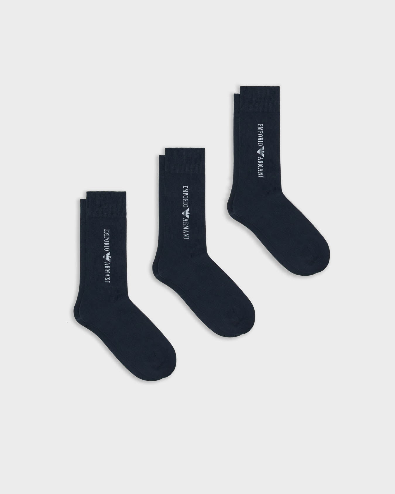 Emporio Armani 3 - Pack Mens Short Socks - Armani Blue/Blue/Blue | CHO | Designer Mens Socks - Armani Blue/Blue/Blue - One Size - 8033919732009