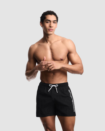 Emporio Armani Mens Drawstring Swim Shorts - Black | CHO | Designer Mens Swimming Shorts - Black - M - 8033919732153