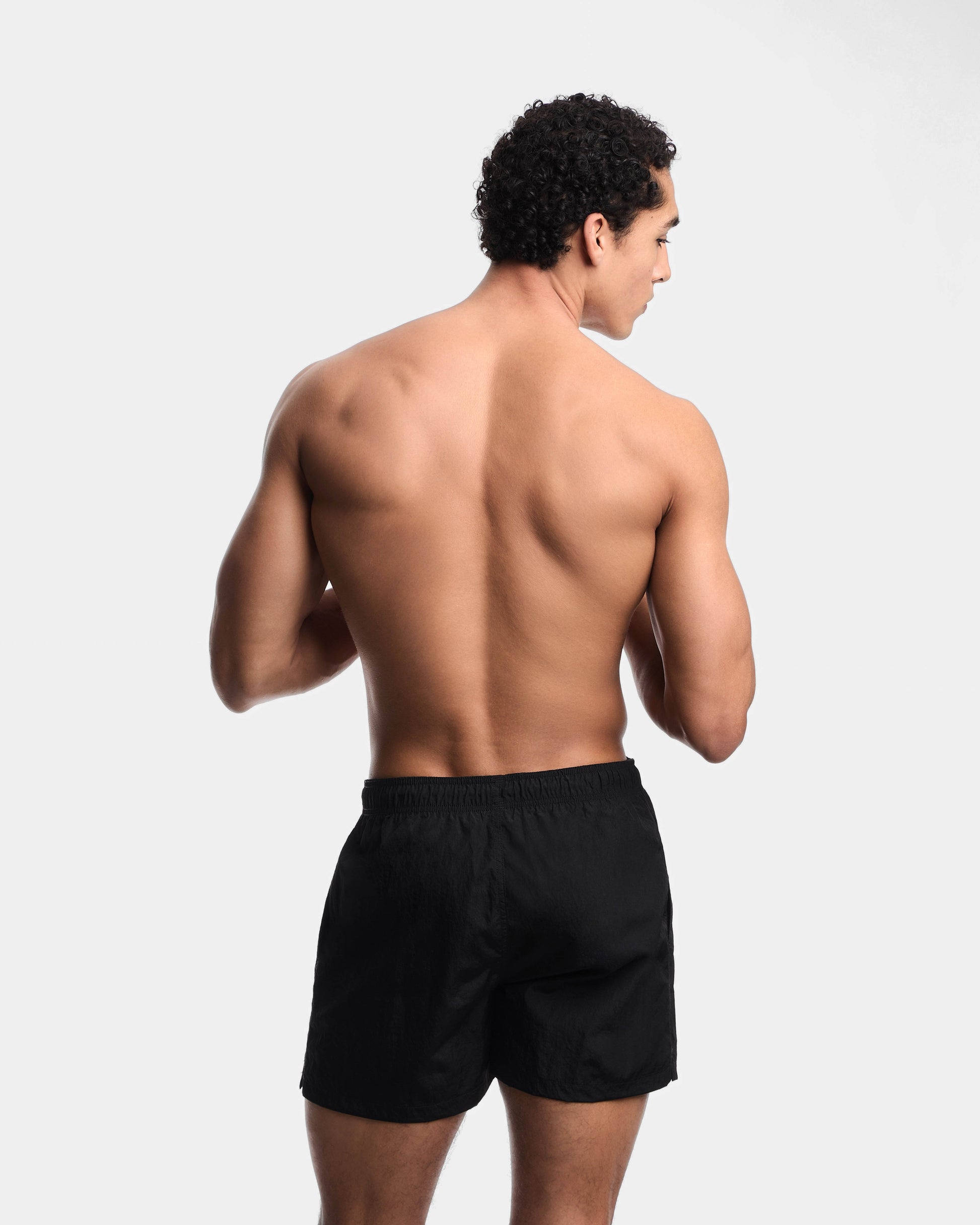 Emporio Armani Mens Drawstring Swim Shorts - Black | CHO | Designer Mens Swimming Shorts