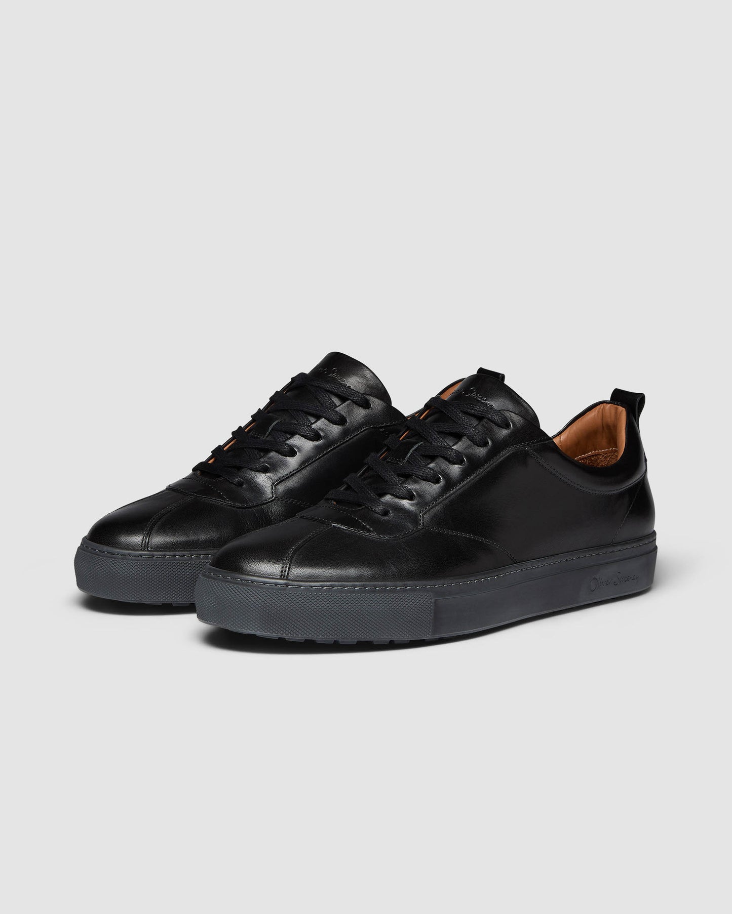 Oliver Sweeney Ermida Mens Hand Finished Calf Leather Trainers - Black