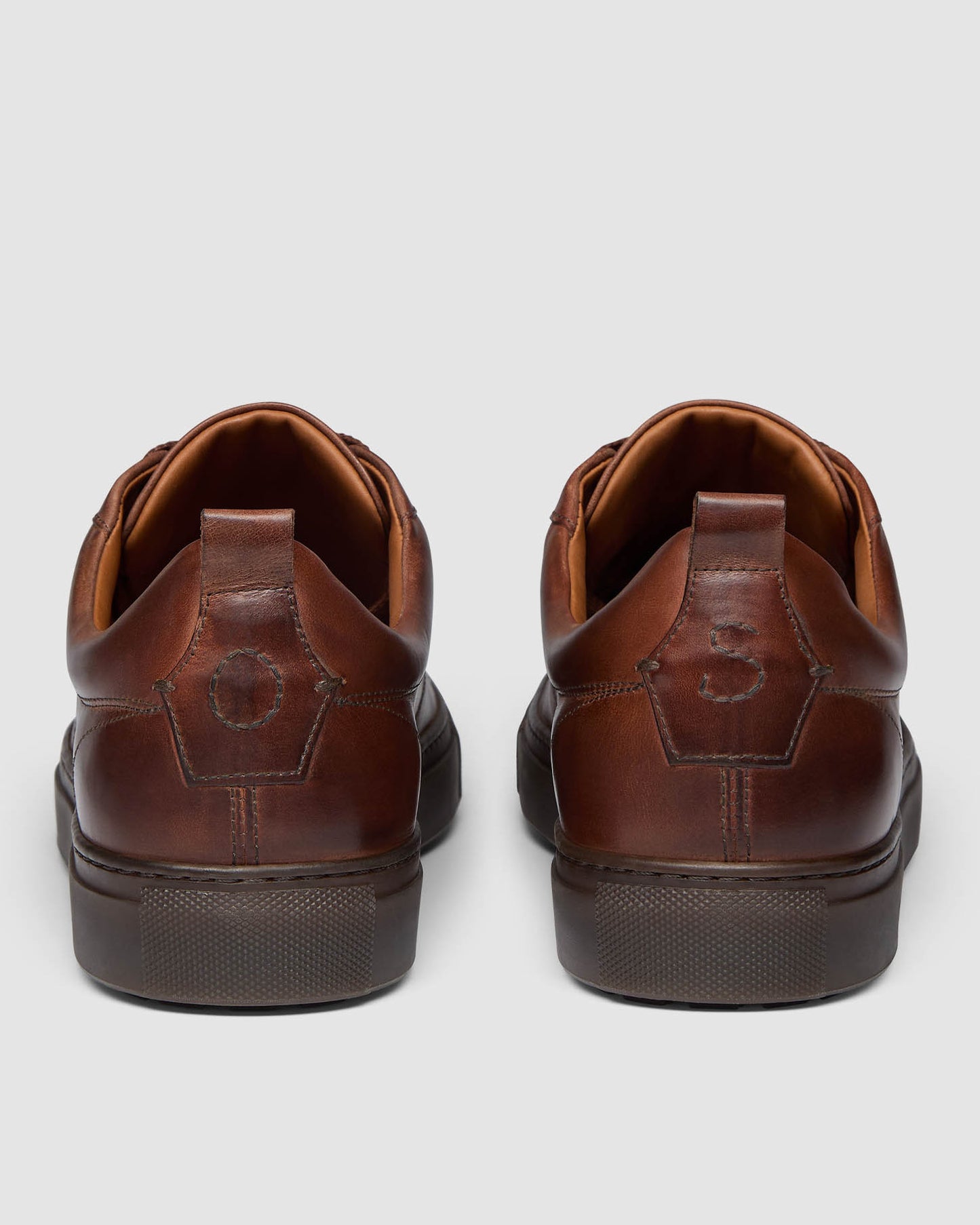 Oliver Sweeney Ermida Mens Hand Finished Calf Leather Trainers - Dark Tan