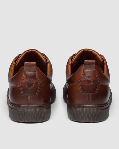 Oliver Sweeney Ermida Mens Hand Finished Calf Leather Trainers - Dark Tan