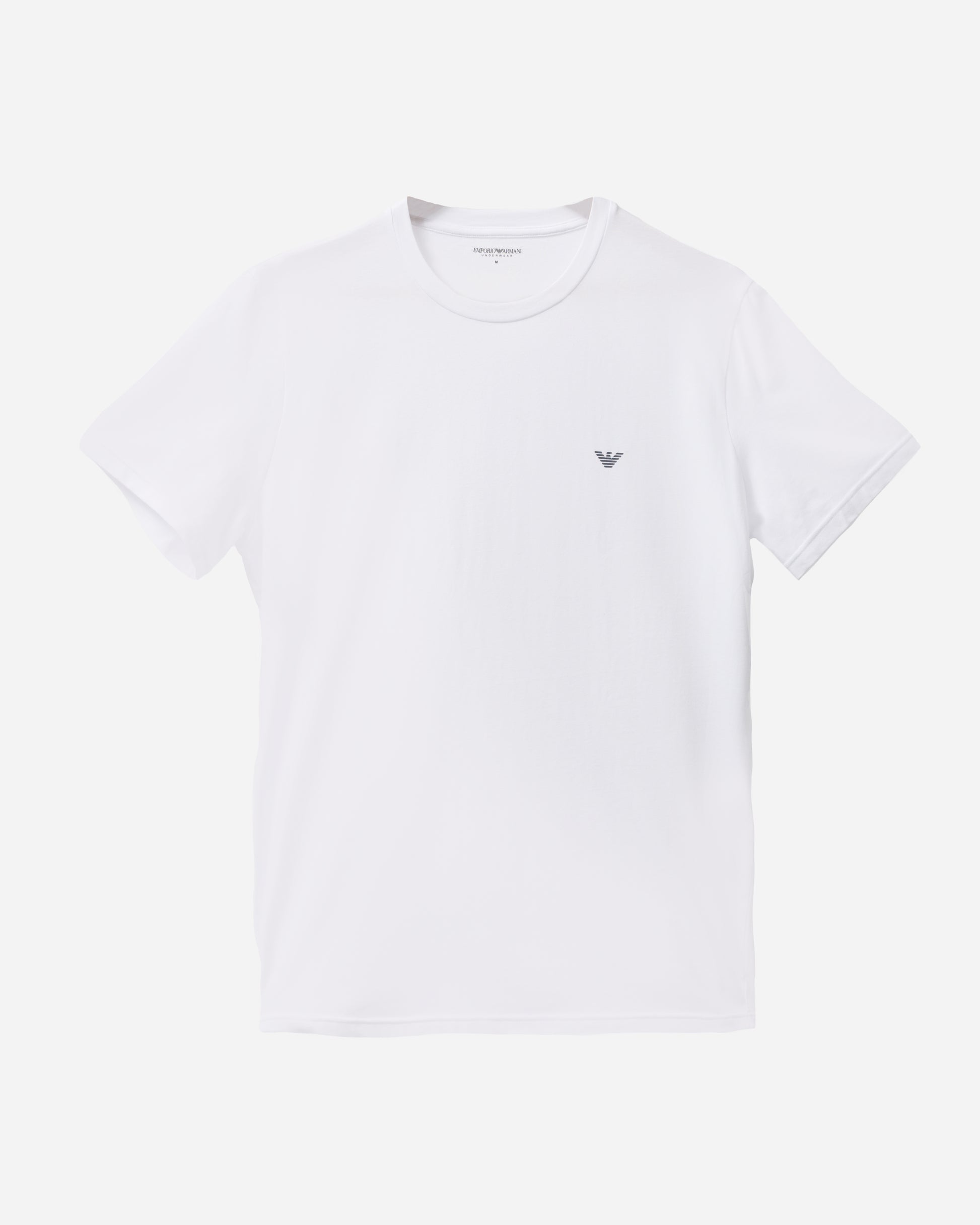 Emporio Armani 2-Pack Mens Crew Neck T-Shirts with Eagle Logo in White