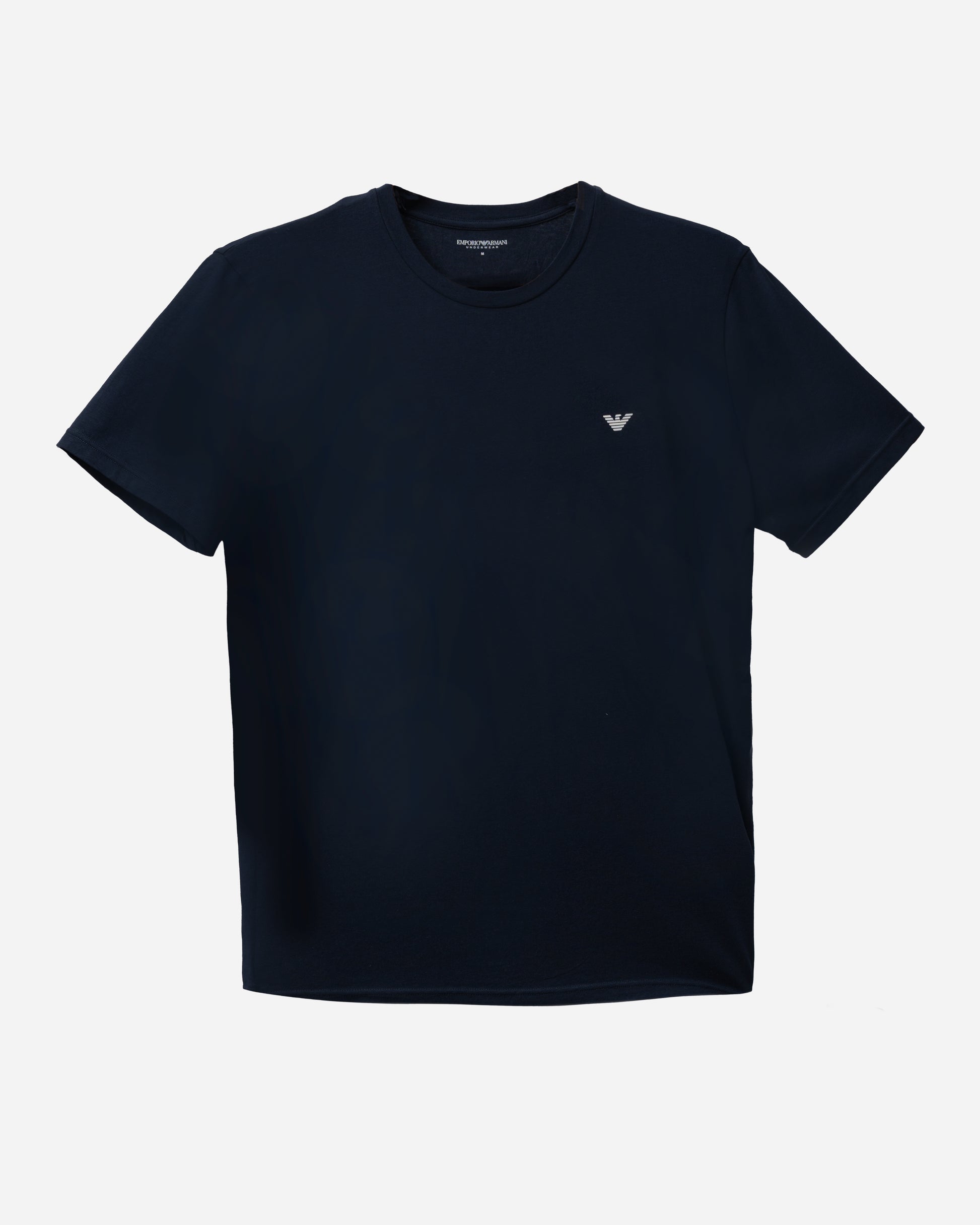 Emporio Armani 2-Pack Mens Crew Neck T-Shirts with Eagle Logo in Armani Blue