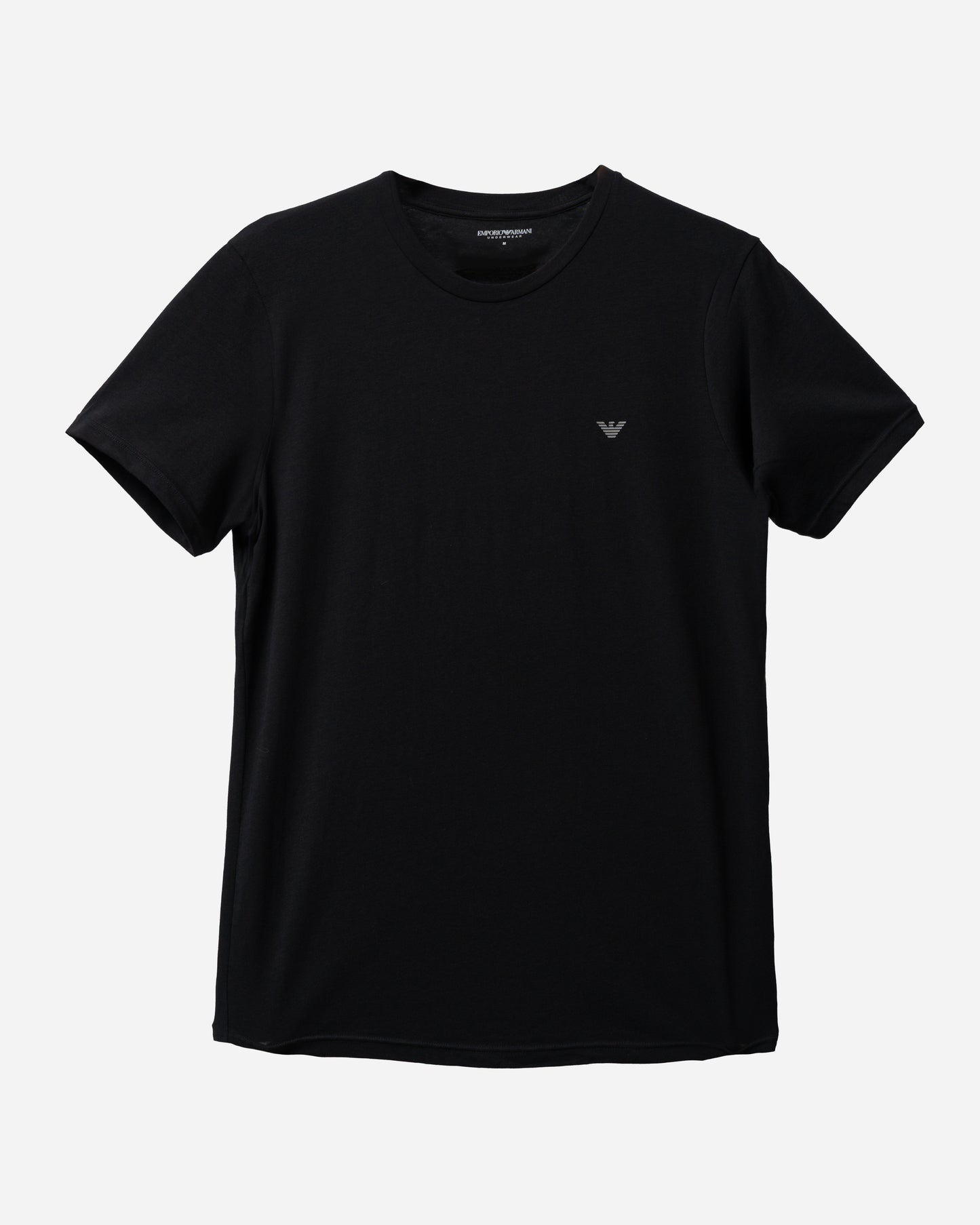 Emporio Armani 2-Pack Mens Crew Neck T-Shirts with Eagle Logo in Black