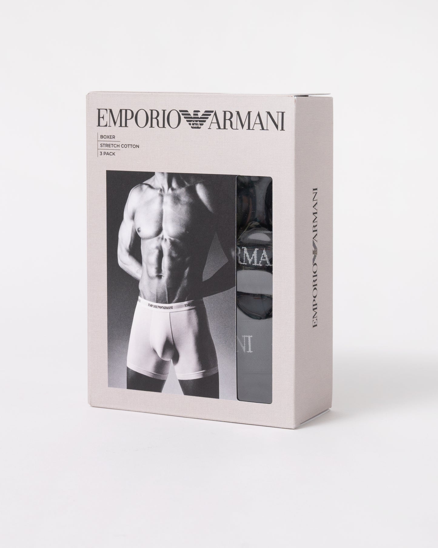pack of Emporio Armani 3-Pack Mens Boxers with Logo Waistband EM000261-AF14132-MC061 in Black