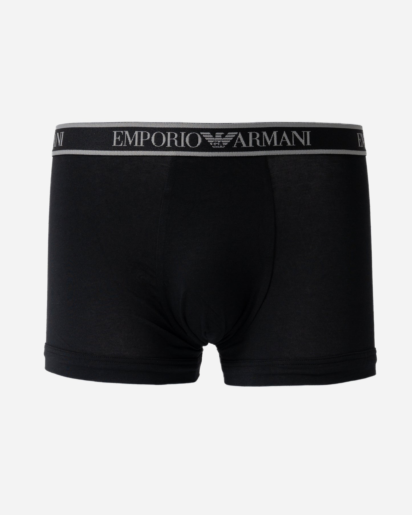 Emporio Armani Mens Trunks with Eagle Logo Waistband in black
