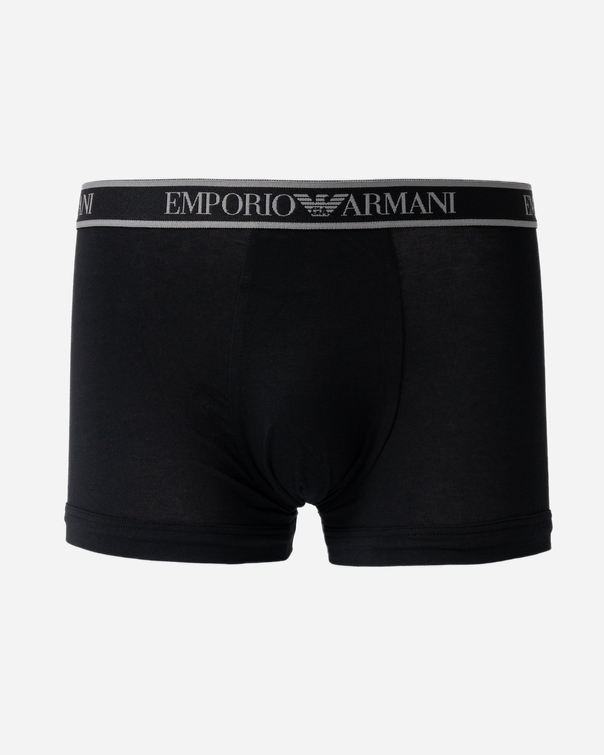 Emporio Armani Mens Trunks with Eagle Logo Waistband in black
