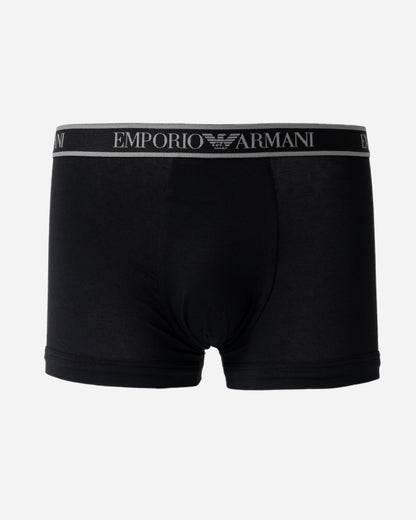 Emporio Armani Mens Trunks with Eagle Logo Waistband in black