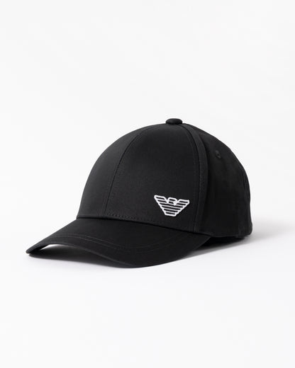 Emporio Armani Mens Cap with Eagle Logo in Black