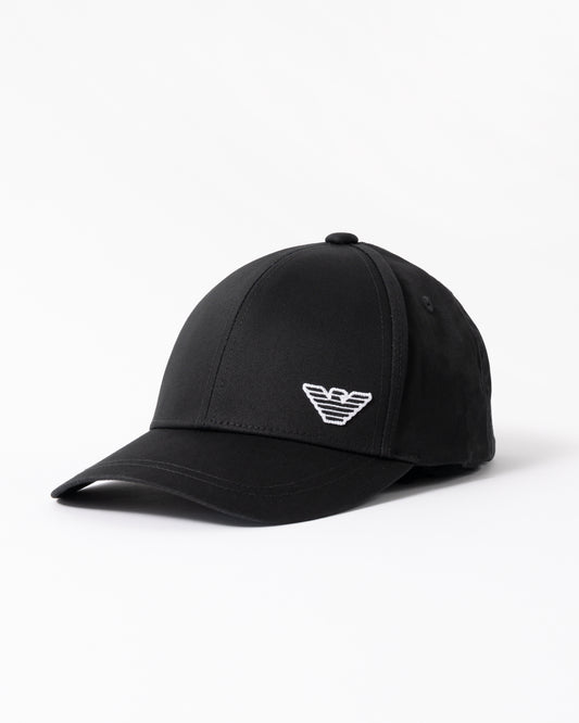 Emporio Armani Mens Cap with Eagle Logo in Black