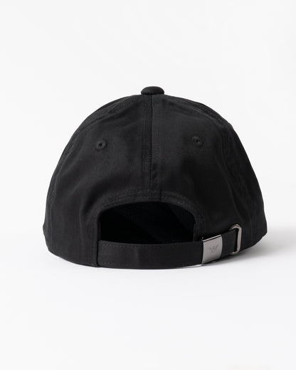 back of Emporio Armani Mens Cap with Eagle Logo in Black