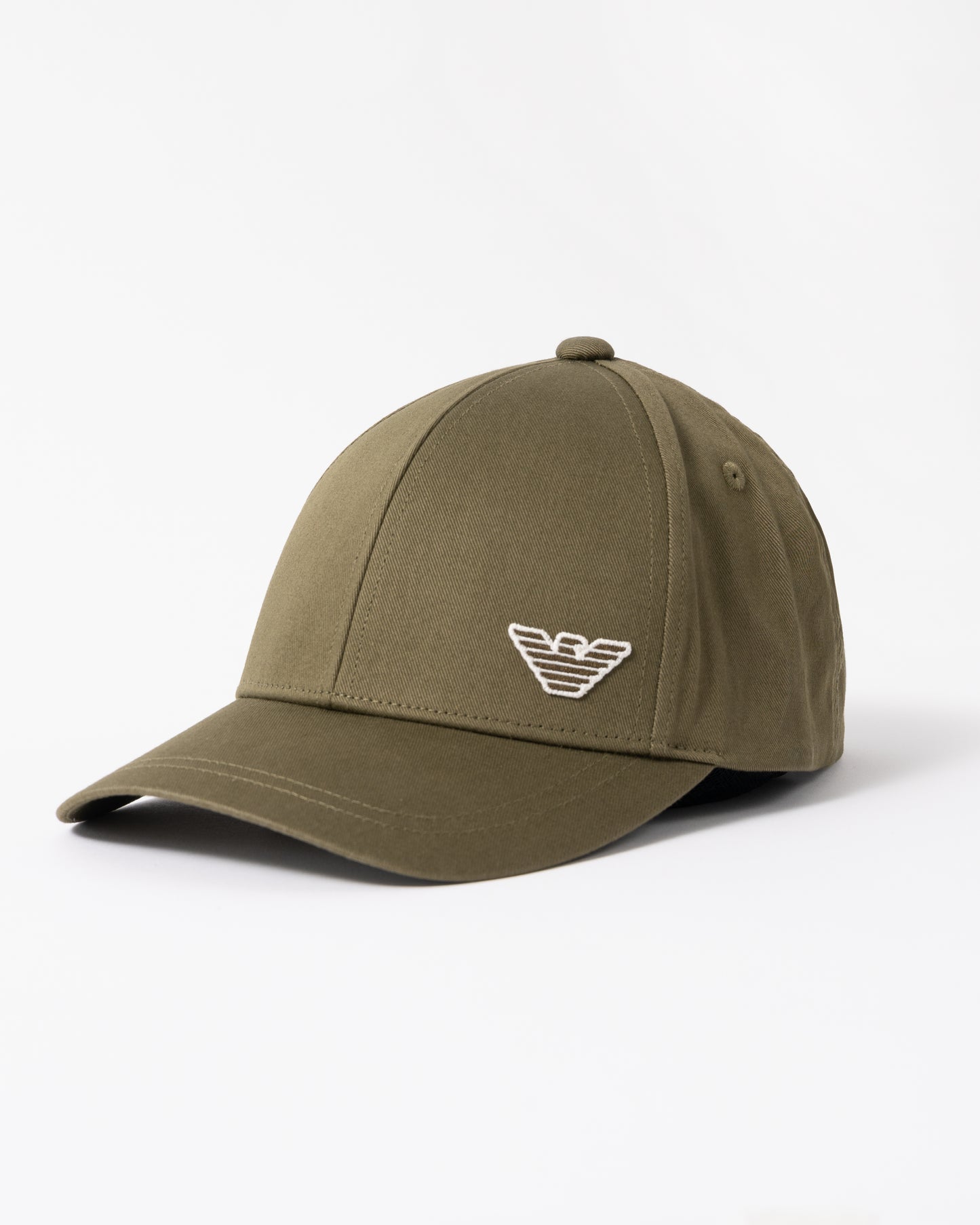 Emporio Armani Mens Cap with Eagle Logo in Dark Olive
