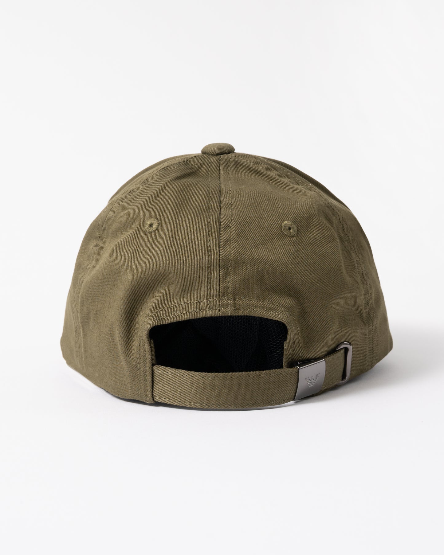 back of Emporio Armani Mens Cap with Eagle Logo in Dark Olive